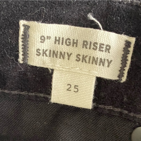 NWT Madewell Velour Black 9” High Riser Skinny Skinny Pants Women’s Size 25 - Picture 5 of 8